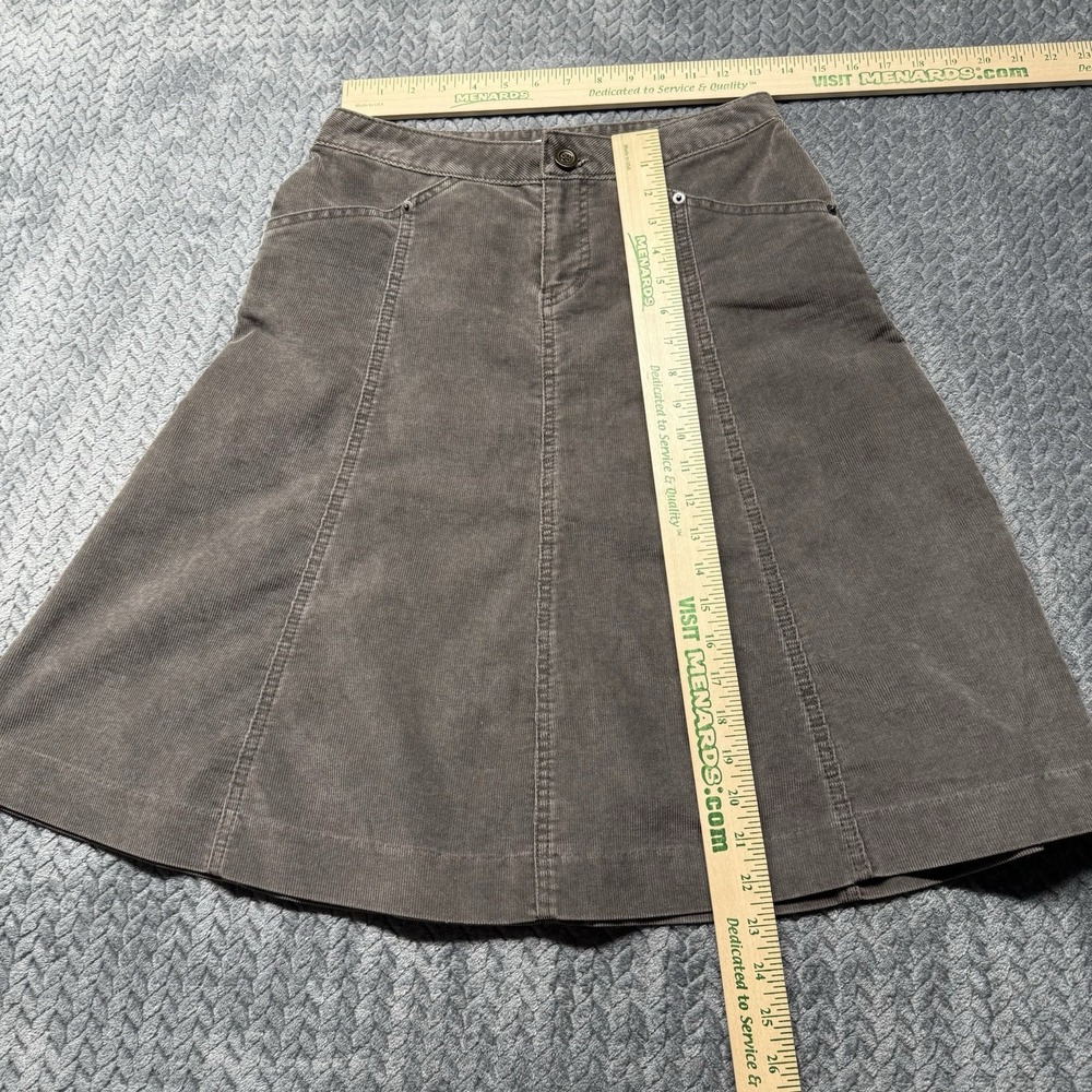 VTG Gap Corduroy Skirt 26" Brown Stretch Button Zip Academia Preppy 2005 - Picture 8 of 9